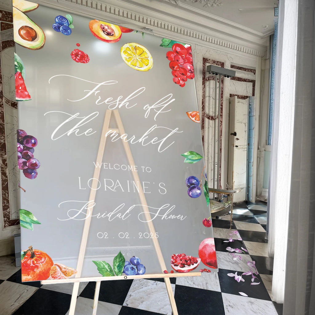 Fresh Off The Market Bridal Shower Sign, Acrylic Bridal Shower Welcome Sign - SpeedyOrders