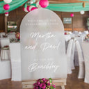 Frosted Acrylic Engagement Sign, Engagement Welcome Sign, Engagement Party Sign - SpeedyOrders