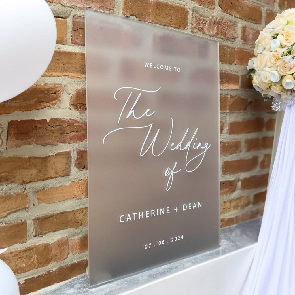 Frosted Acrylic Wedding Sign, Frosted Acrylic Wedding Welcome Sign - SpeedyOrders