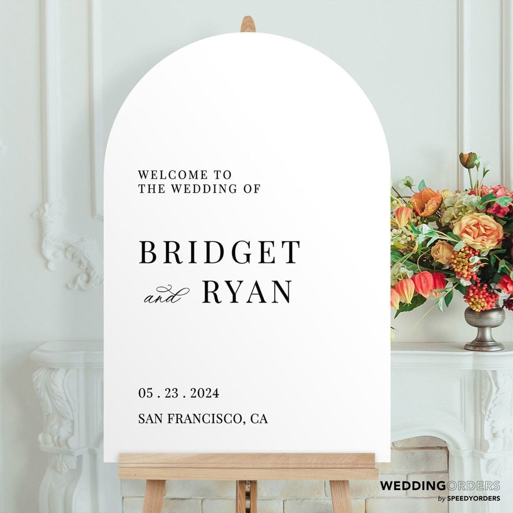 Frosted Acrylic Wedding Welcome Sign, Frosted Acrylic Wedding Sign - SpeedyOrders