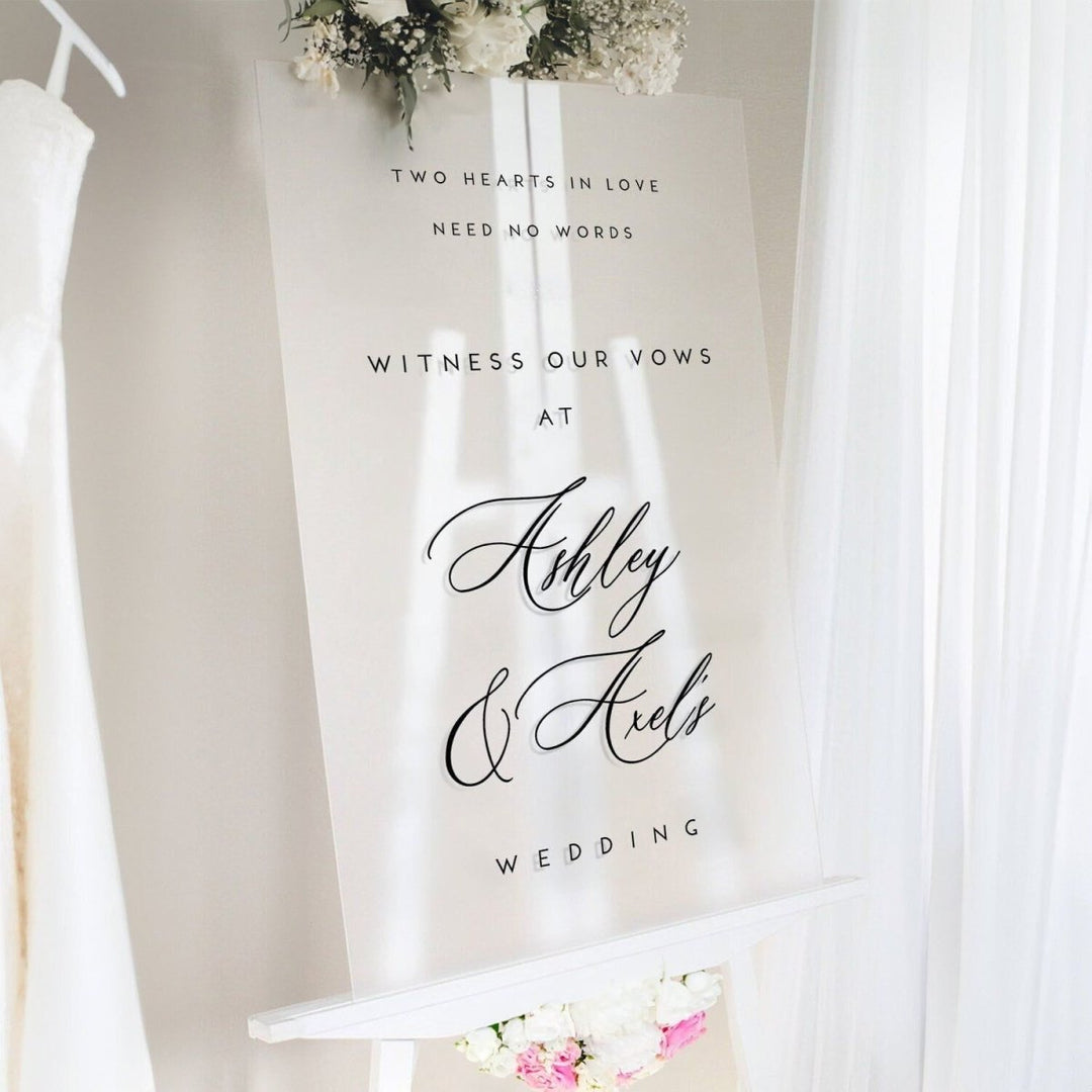 Frosted Acrylic Wedding Welcome Sign, Wedding Name Sign - SpeedyOrders