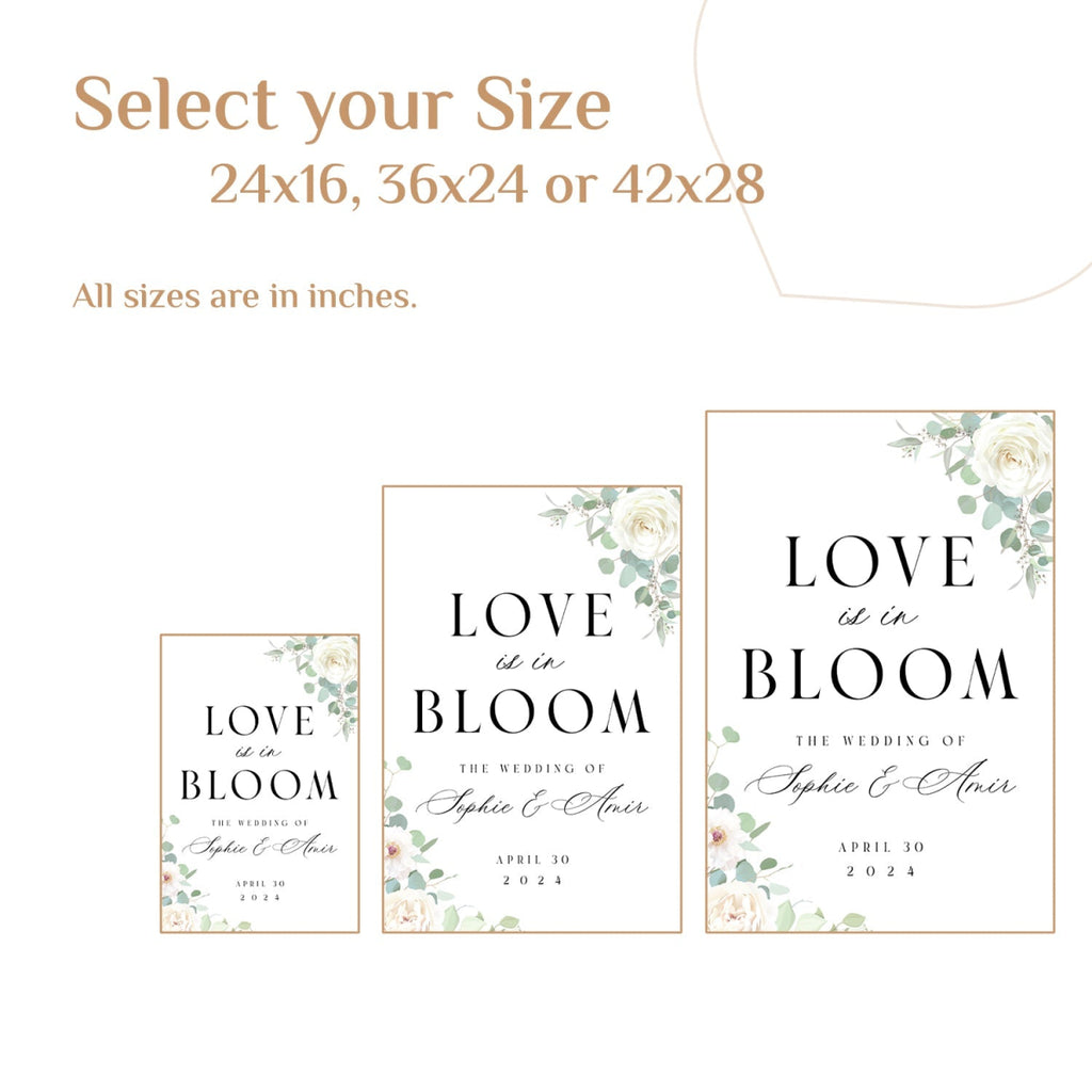 Gold Mirror Wedding Sign, Floral Wedding Sign, Wedding Entrance Sign - SpeedyOrders