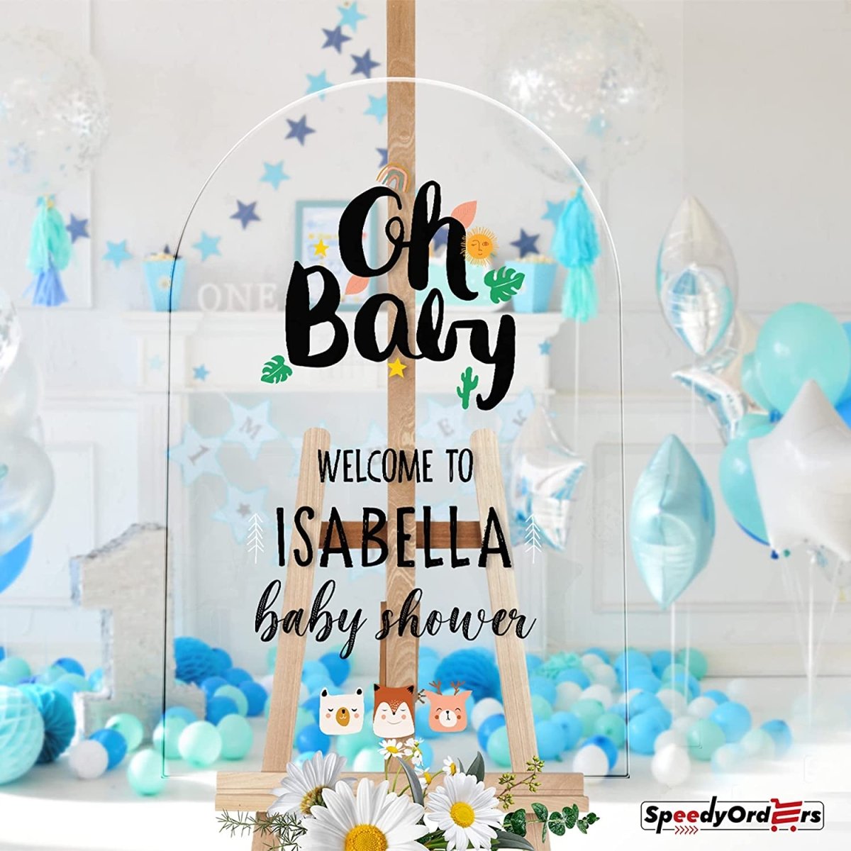 Green Animal Theme Baby Shower Entrance Sign, image size:1200x1200