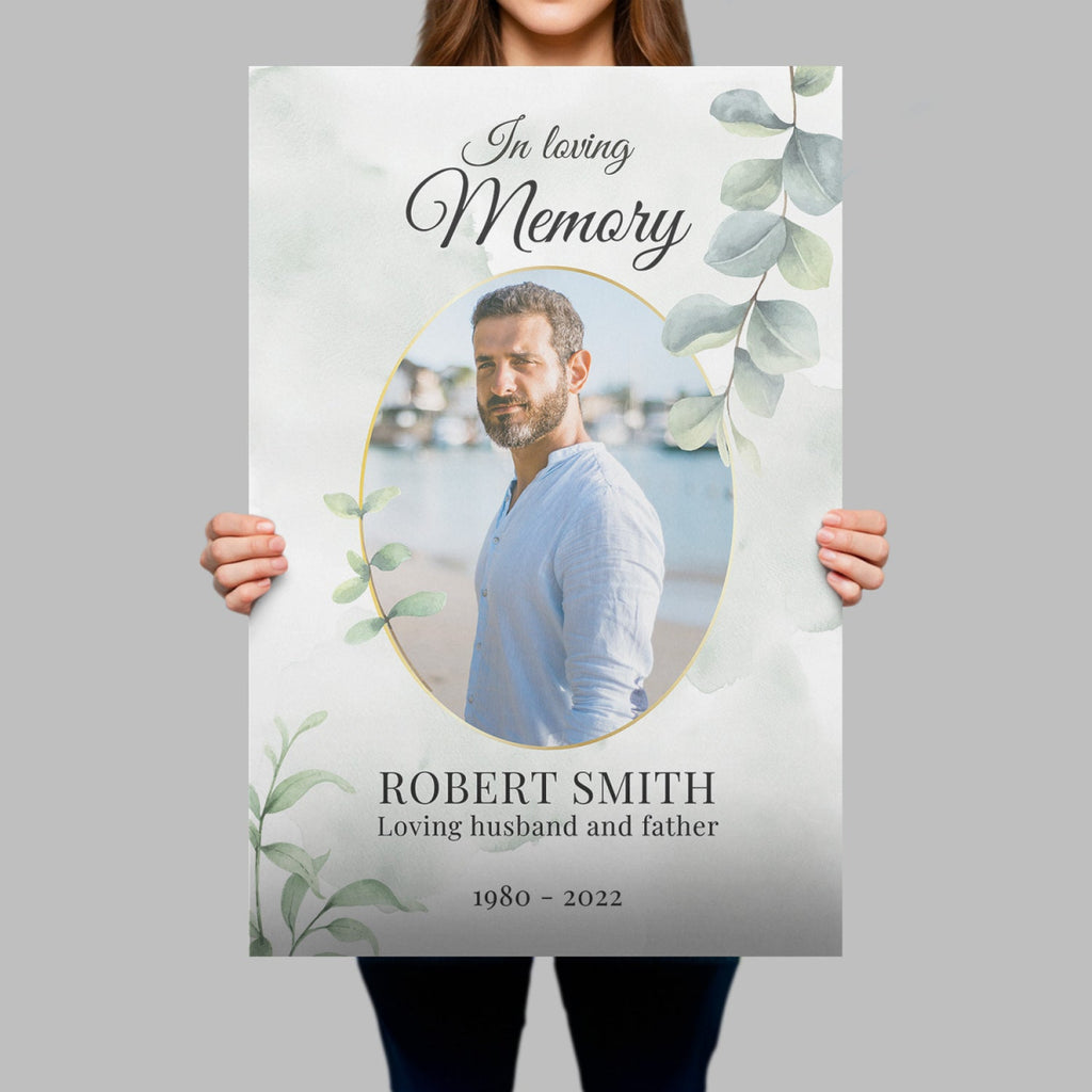 Greenery In Loving Memory Funeral Sign - SpeedyOrders