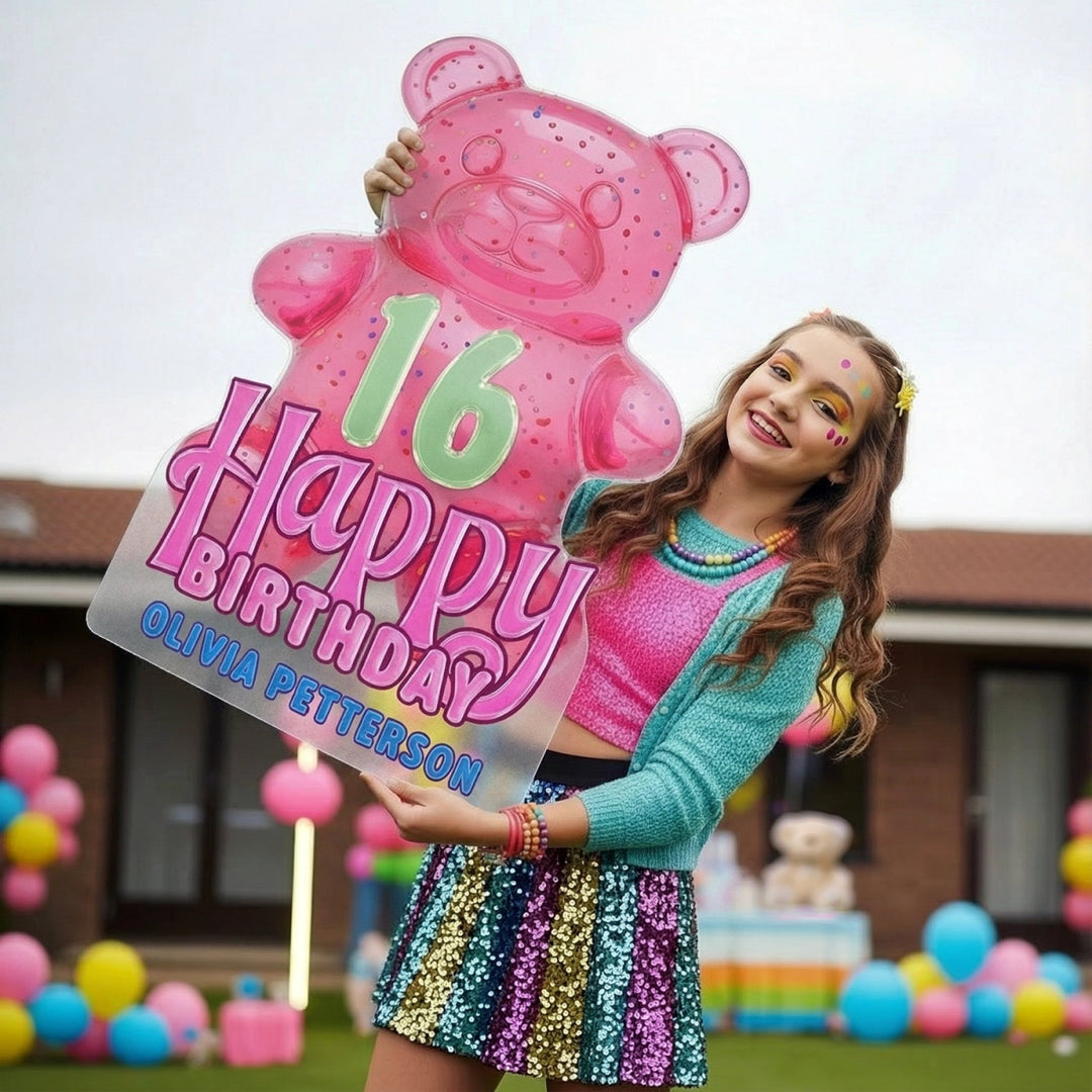 Gummy Bears Birthday Sign, Girls Birthday Sign - SpeedyOrders