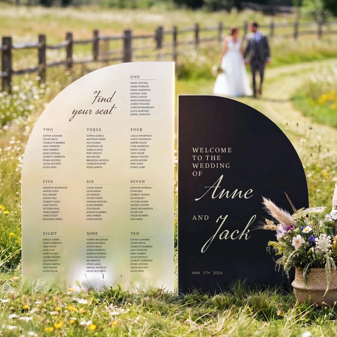 Half Circle Wedding Sign & Seating Chart Bundle - SpeedyOrders