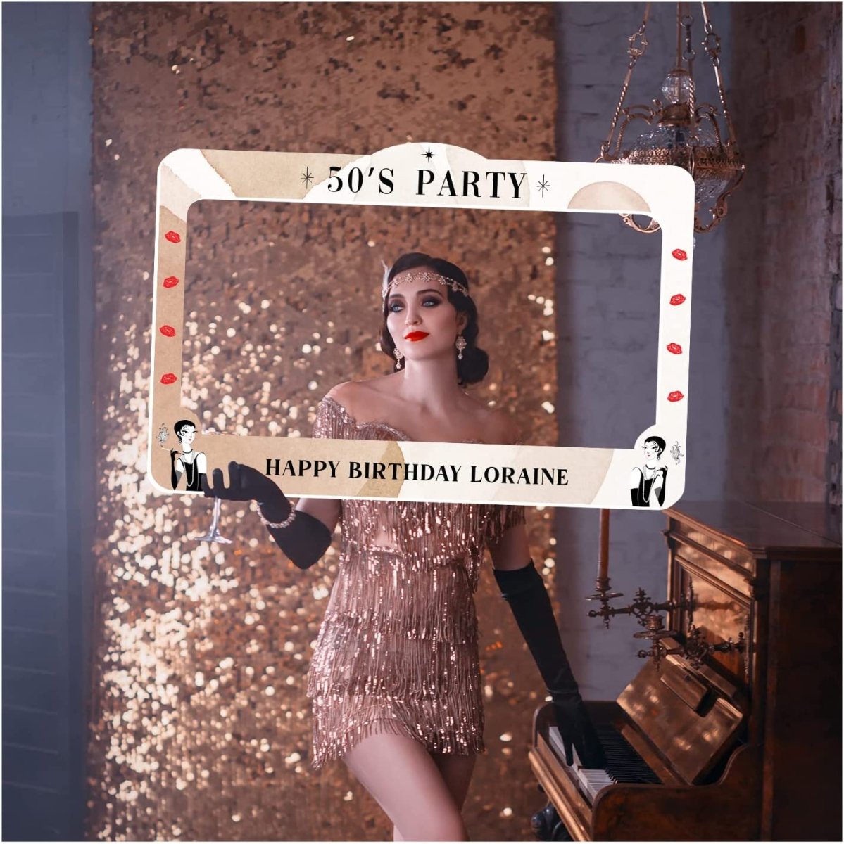 Happy Birthday 50’s Party Photo Booth Frame – SpeedyOrders