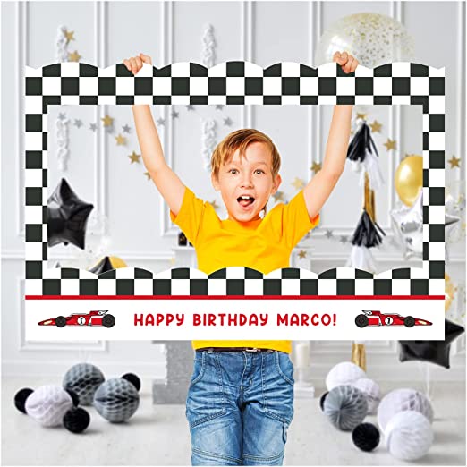 Happy Birthday Race Car Photo Booth Frame - SpeedyOrders