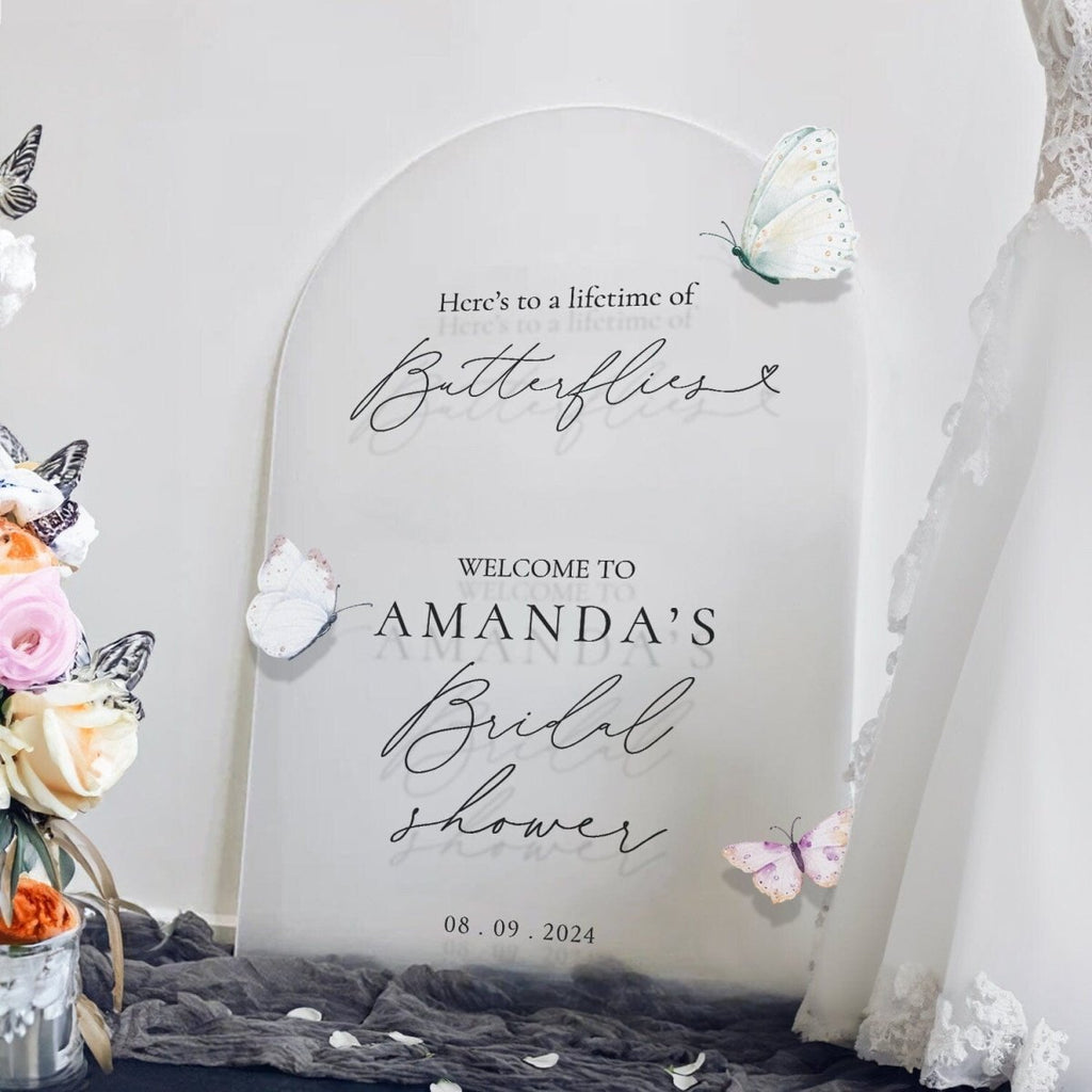 Heres To A Lifetime Of Butterflies Bridal Shower Sign - SpeedyOrders