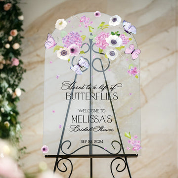 Here's To A Lifetime Of Butterflies Bridal Shower Sign - SpeedyOrders