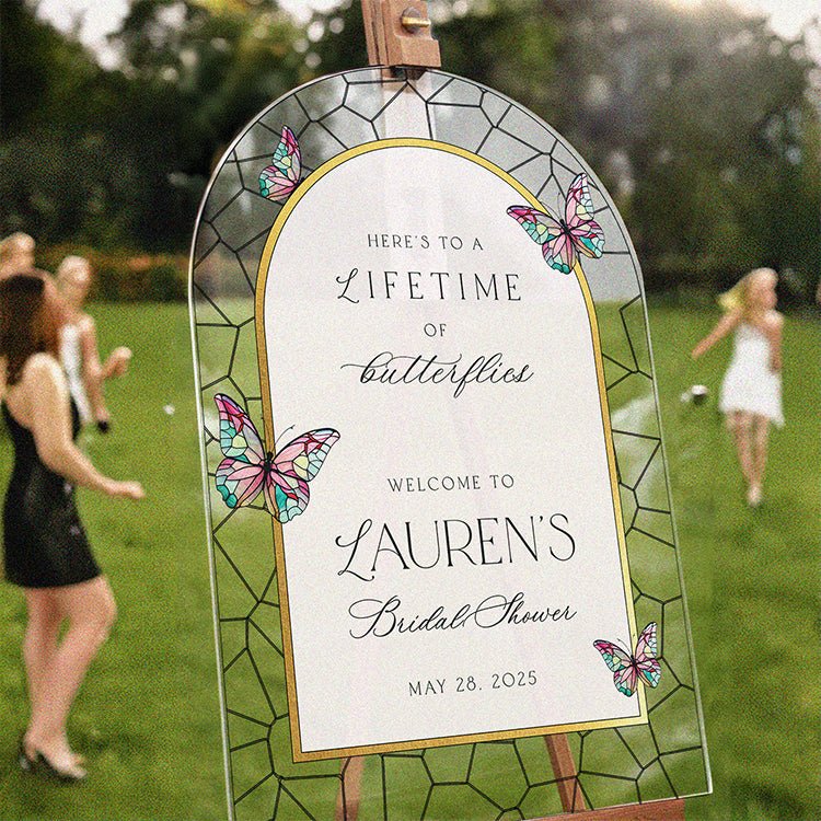 Here’s To A Lifetime Of Butterflies Bridal Shower Sign - SpeedyOrders