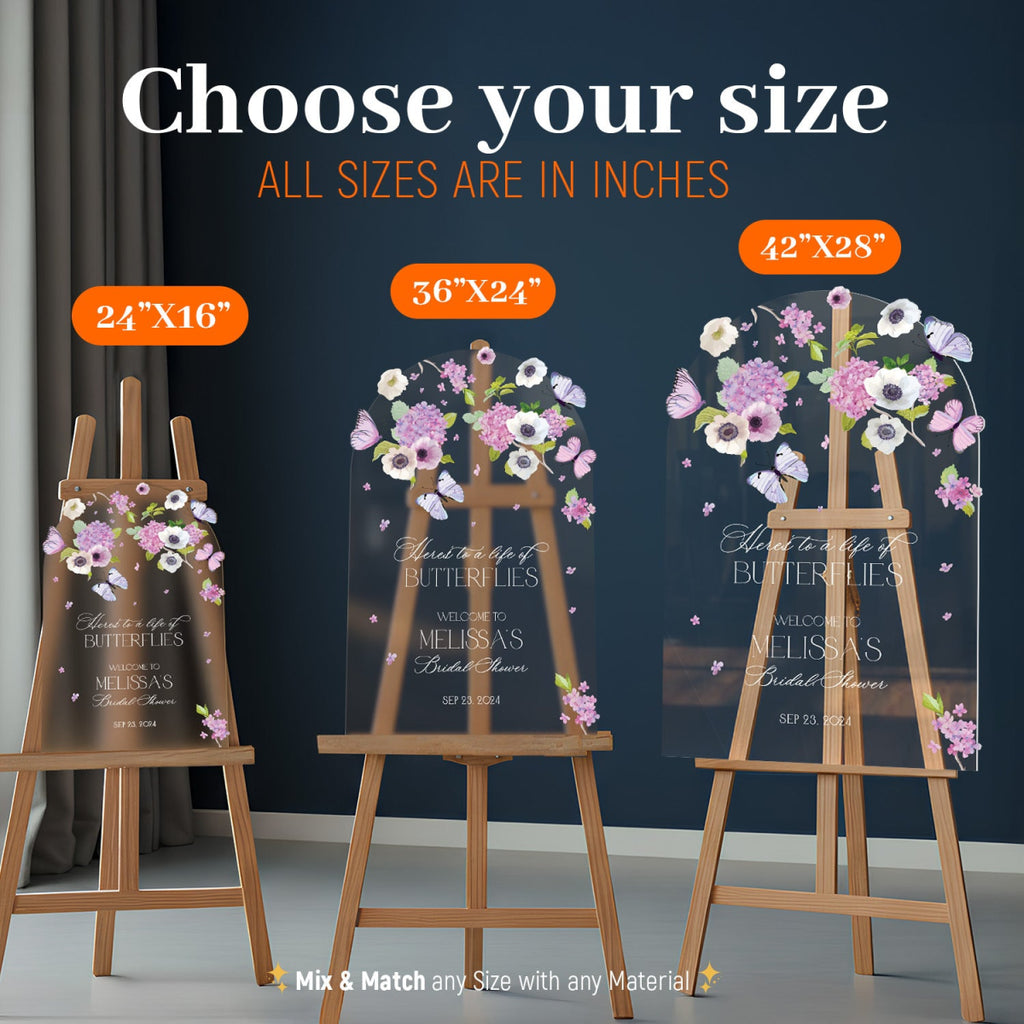 Here's To A Lifetime Of Butterflies Bridal Shower Sign - SpeedyOrders