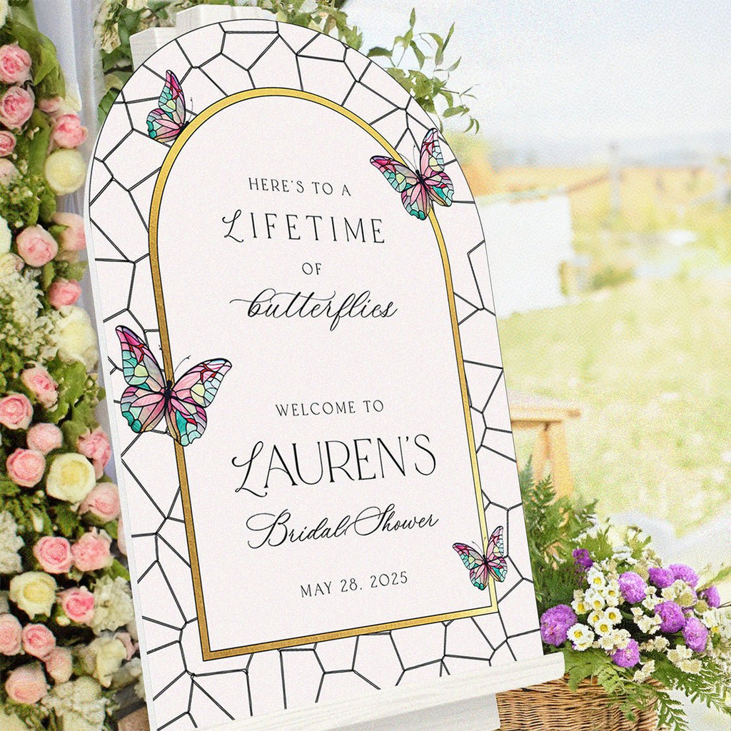 Here’s To A Lifetime Of Butterflies Bridal Shower Sign - SpeedyOrders