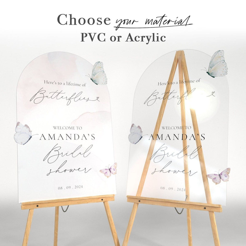 Heres To A Lifetime Of Butterflies Bridal Shower Sign - SpeedyOrders