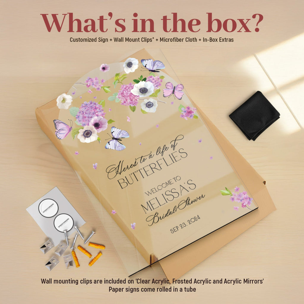 Here's To A Lifetime Of Butterflies Bridal Shower Sign - SpeedyOrders