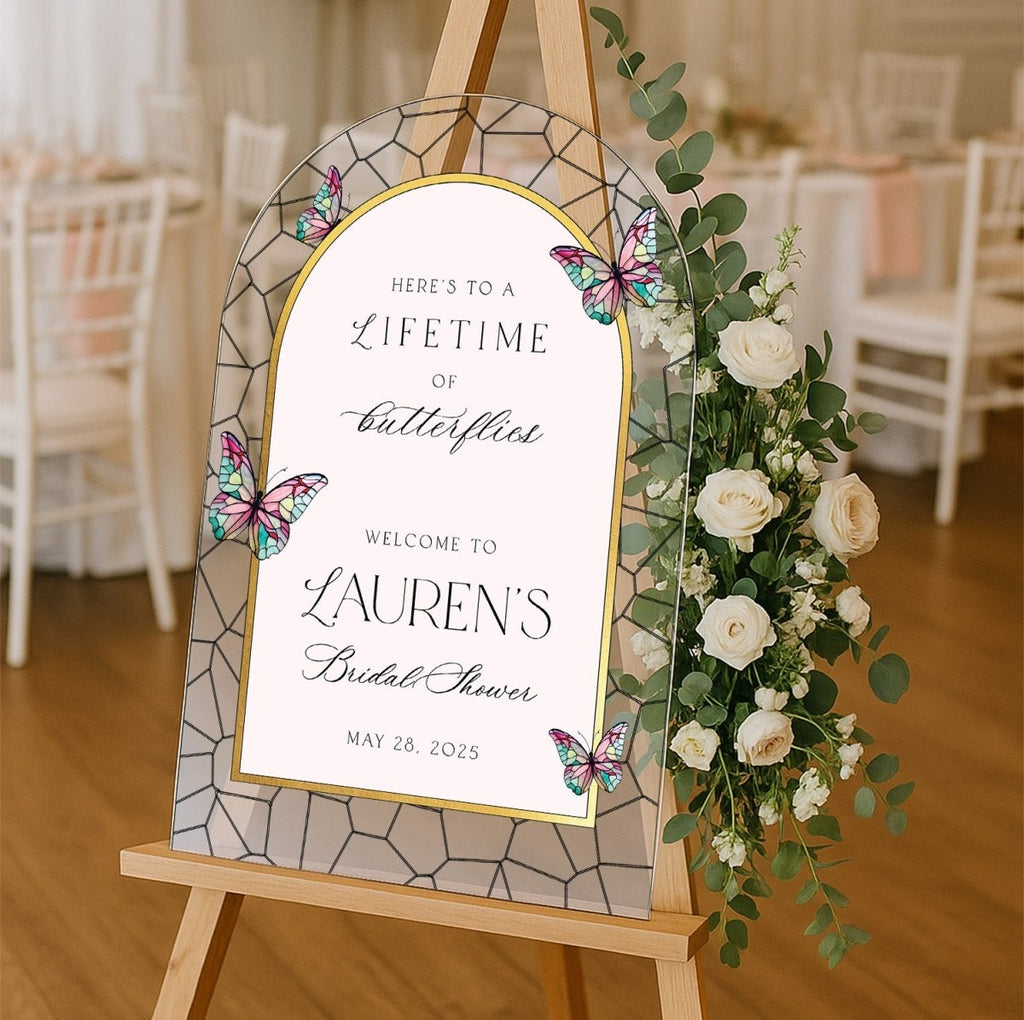 Here’s To A Lifetime Of Butterflies Bridal Shower Sign - SpeedyOrders