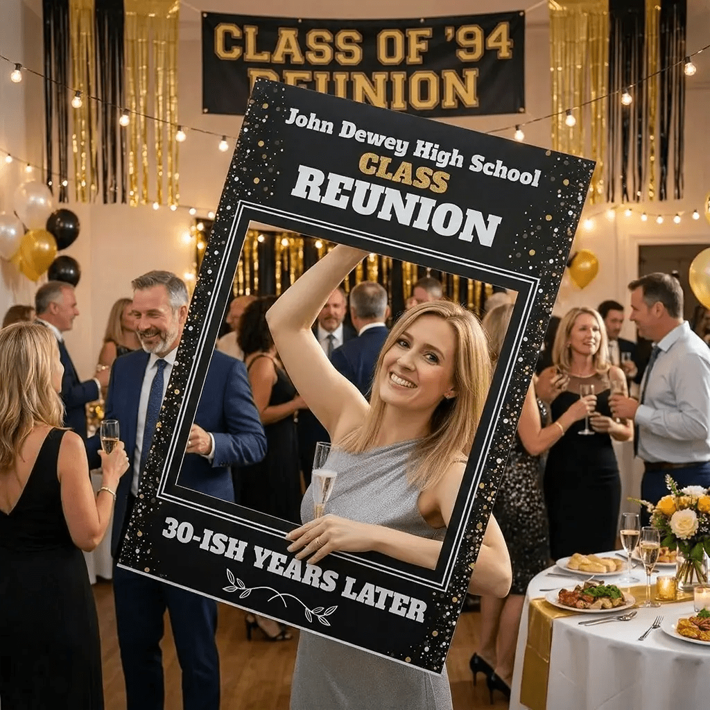 High School Reunion Photo Booth, School Reunion Selfie Frame - SpeedyOrders