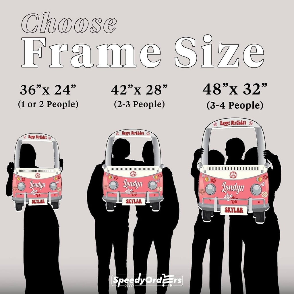 Hippie Van Photo Booth Selfie Frame - SpeedyOrders