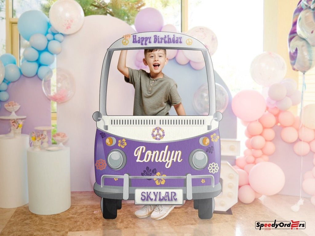 Hippie Van Photo Booth Selfie Frame - SpeedyOrders