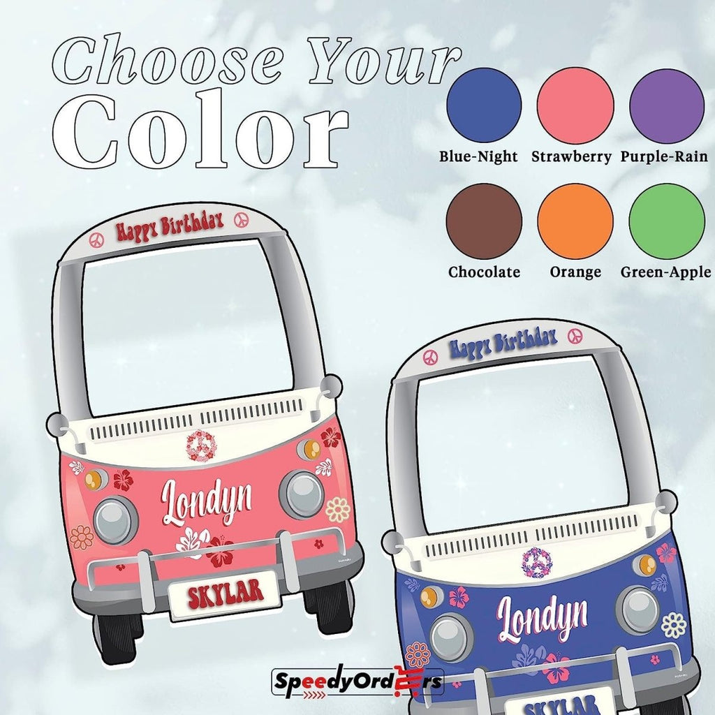 Hippie Van Photo Booth Selfie Frame - SpeedyOrders