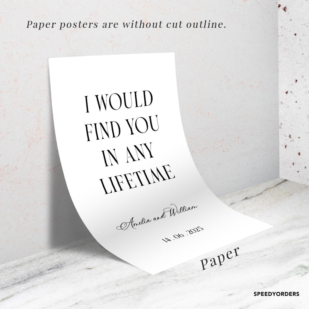 I Would Find You In Any Lifetime Welcome Sign - SpeedyOrders