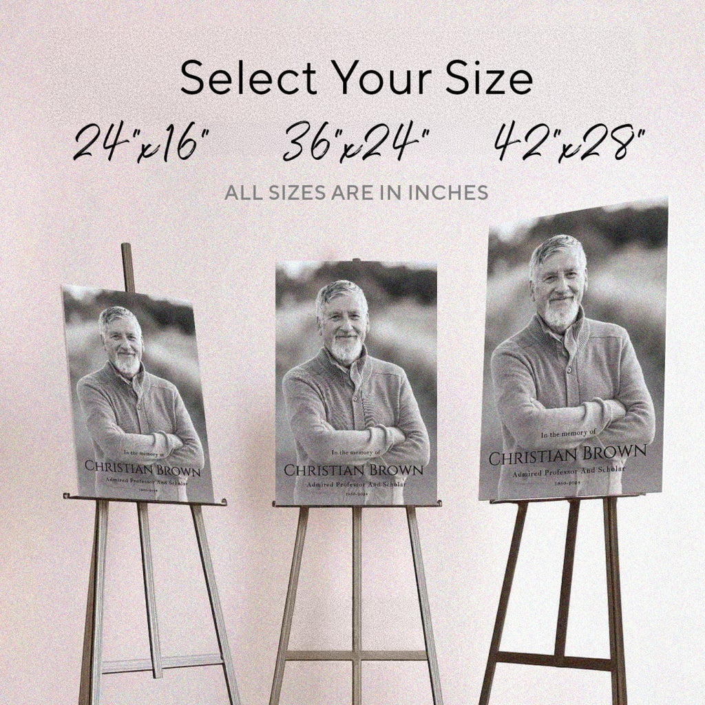 In Loving Memory Sign With Photo, Custom Funeral Welcome Signage - SpeedyOrders