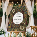 Indian Wedding Sign, Burgundy Indian Wedding Welcome Sign - SpeedyOrders