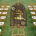 Indian Wedding Sign, Burgundy Indian Wedding Welcome Sign - SpeedyOrders