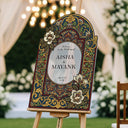 Indian Wedding Sign, Burgundy Indian Wedding Welcome Sign - SpeedyOrders