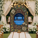 Indian Wedding Sign, Burgundy Indian Wedding Welcome Sign - SpeedyOrders