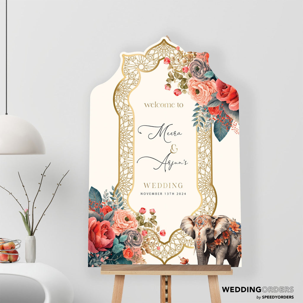 Indian Wedding Welcome Sign, Indian Wedding Decorations - SpeedyOrders