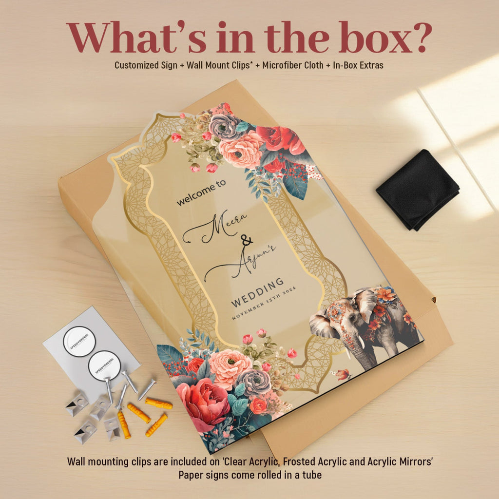 Indian Wedding Welcome Sign, Indian Wedding Decorations - SpeedyOrders