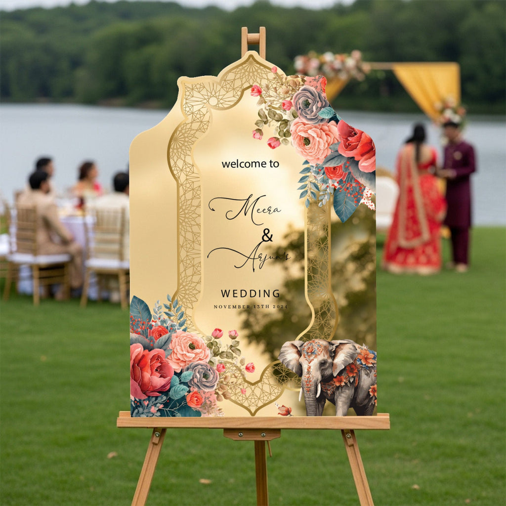 Indian Wedding Welcome Sign, Indian Wedding Decorations - SpeedyOrders