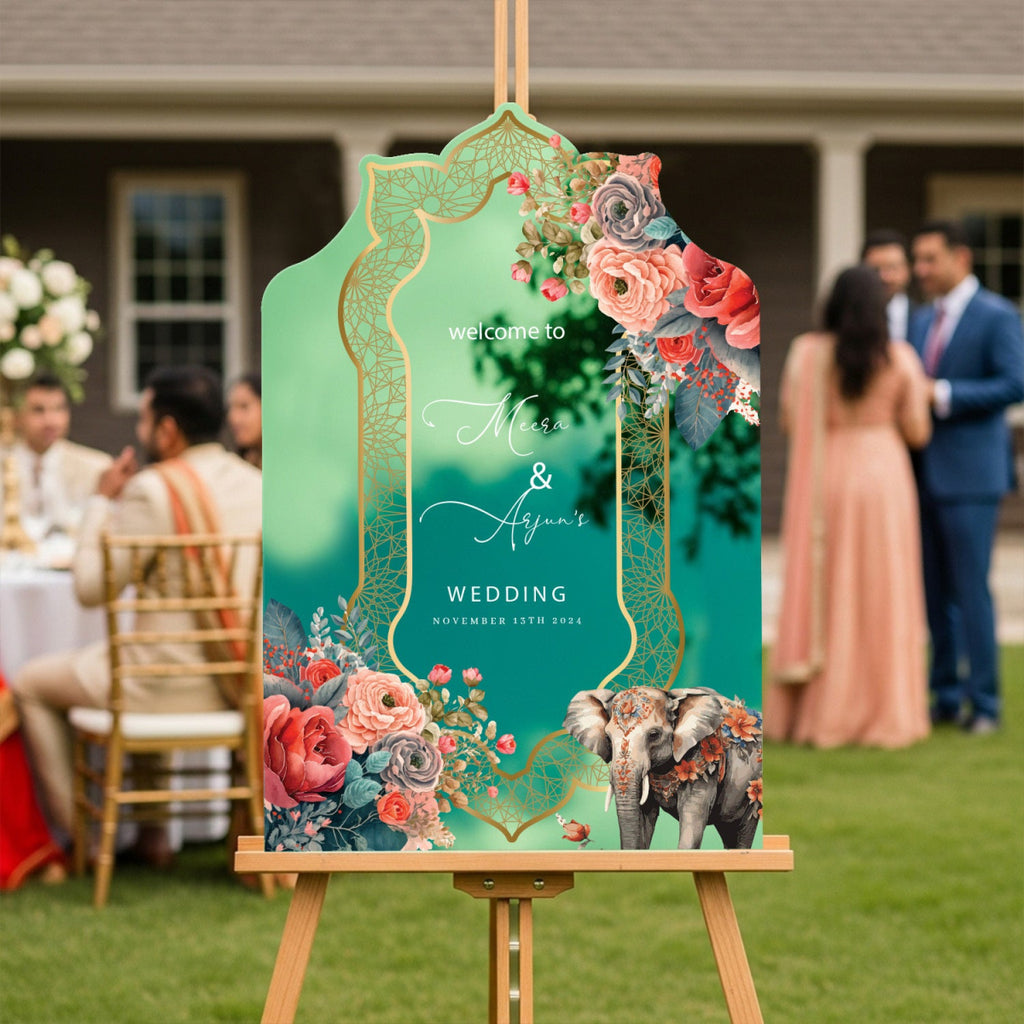 Indian Wedding Welcome Sign, Indian Wedding Decorations - SpeedyOrders