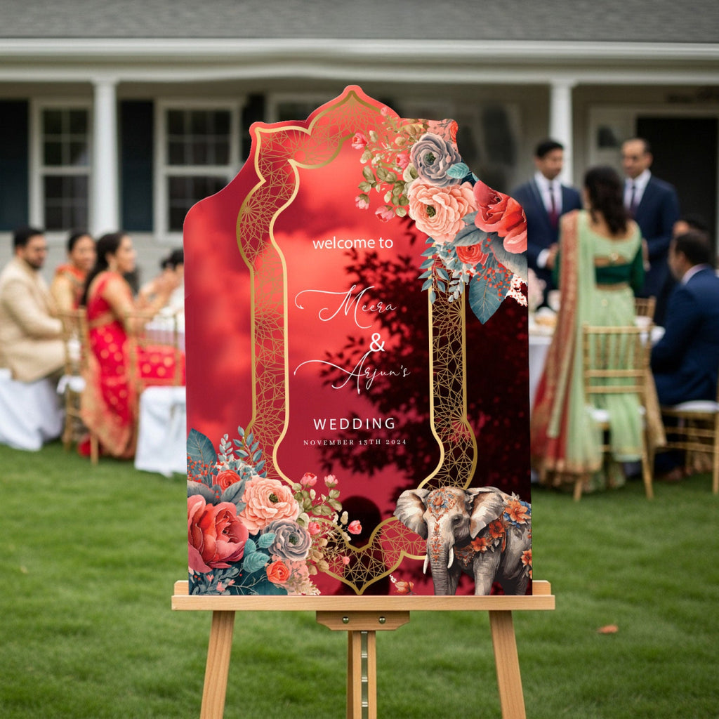 Indian Wedding Welcome Sign, Indian Wedding Decorations - SpeedyOrders