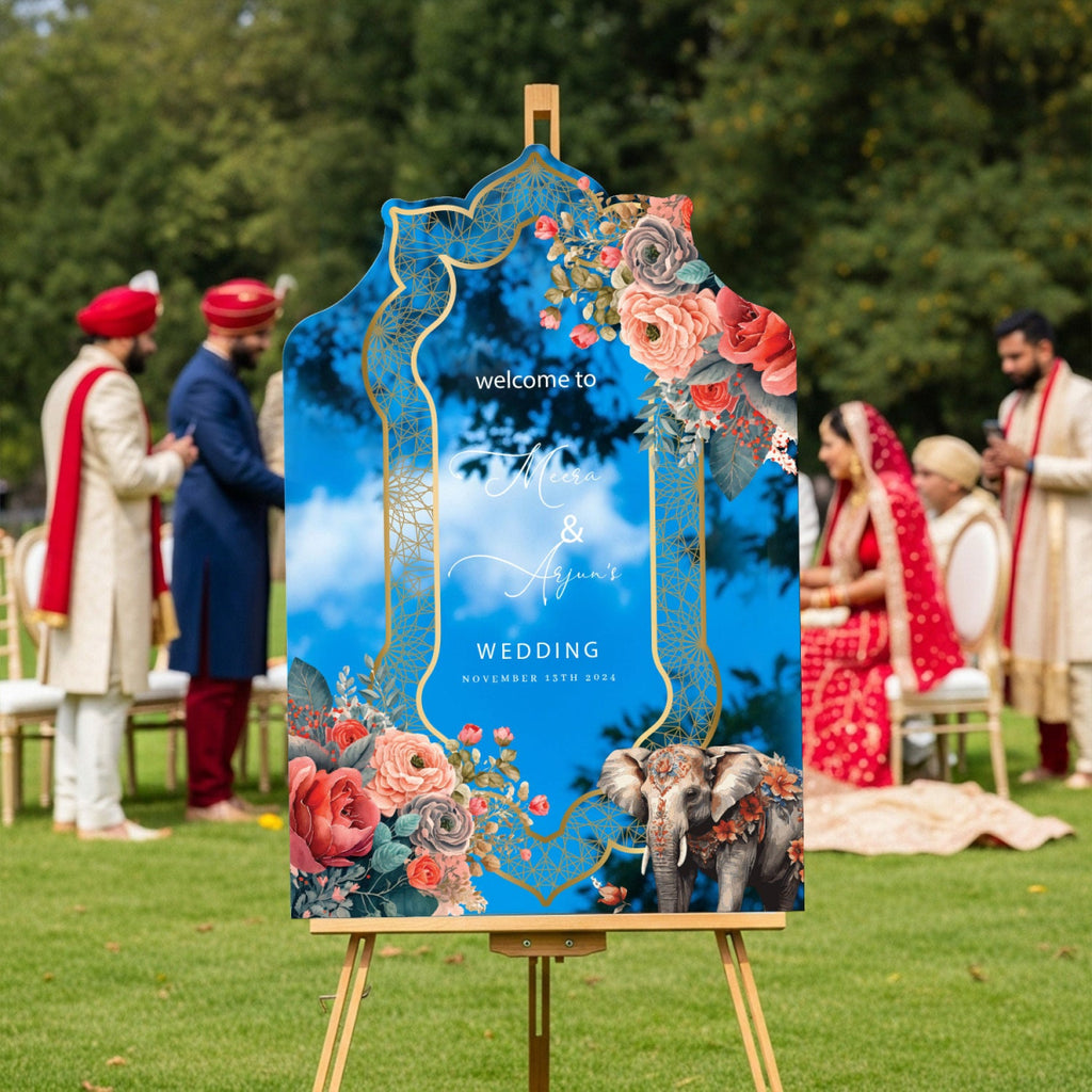 Indian Wedding Welcome Sign, Indian Wedding Decorations - SpeedyOrders