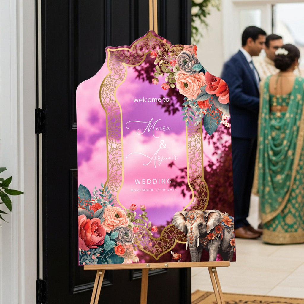 Indian Wedding Welcome Sign, Indian Wedding Decorations - SpeedyOrders