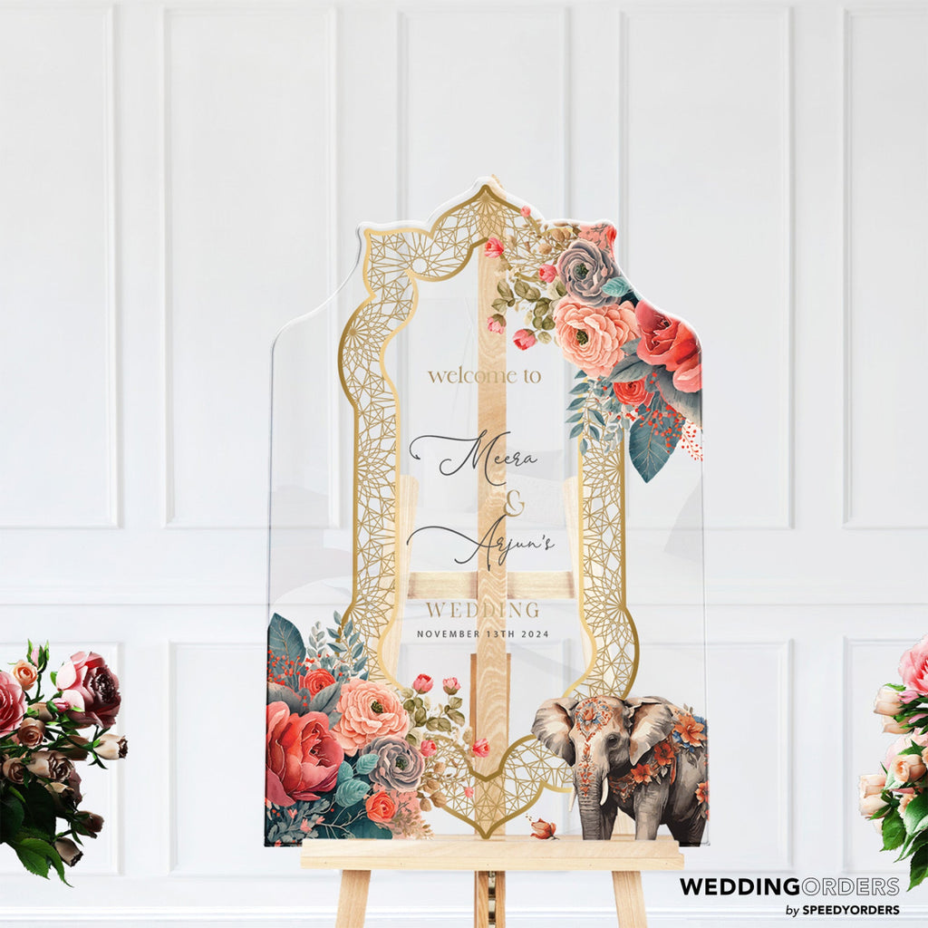 Indian Wedding Welcome Sign, Indian Wedding Decorations - SpeedyOrders