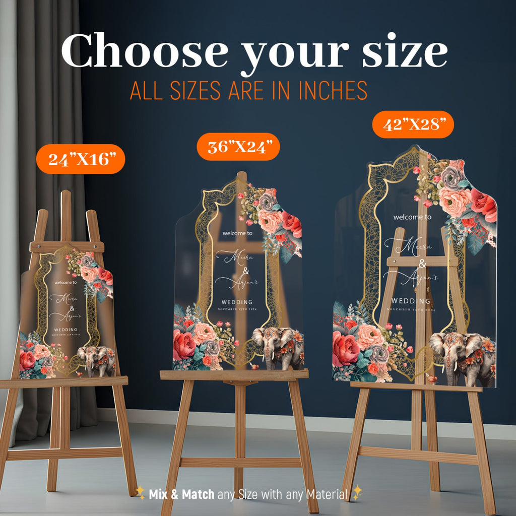 Indian Wedding Welcome Sign, Indian Wedding Decorations - SpeedyOrders