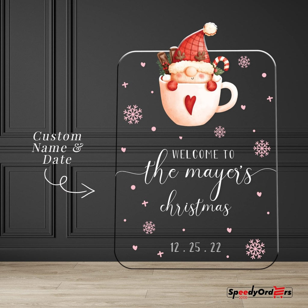 Jolly Old Santa Christmas Welcome Sign, Custom - Made Xmas Holiday Welcome Sign - SpeedyOrders