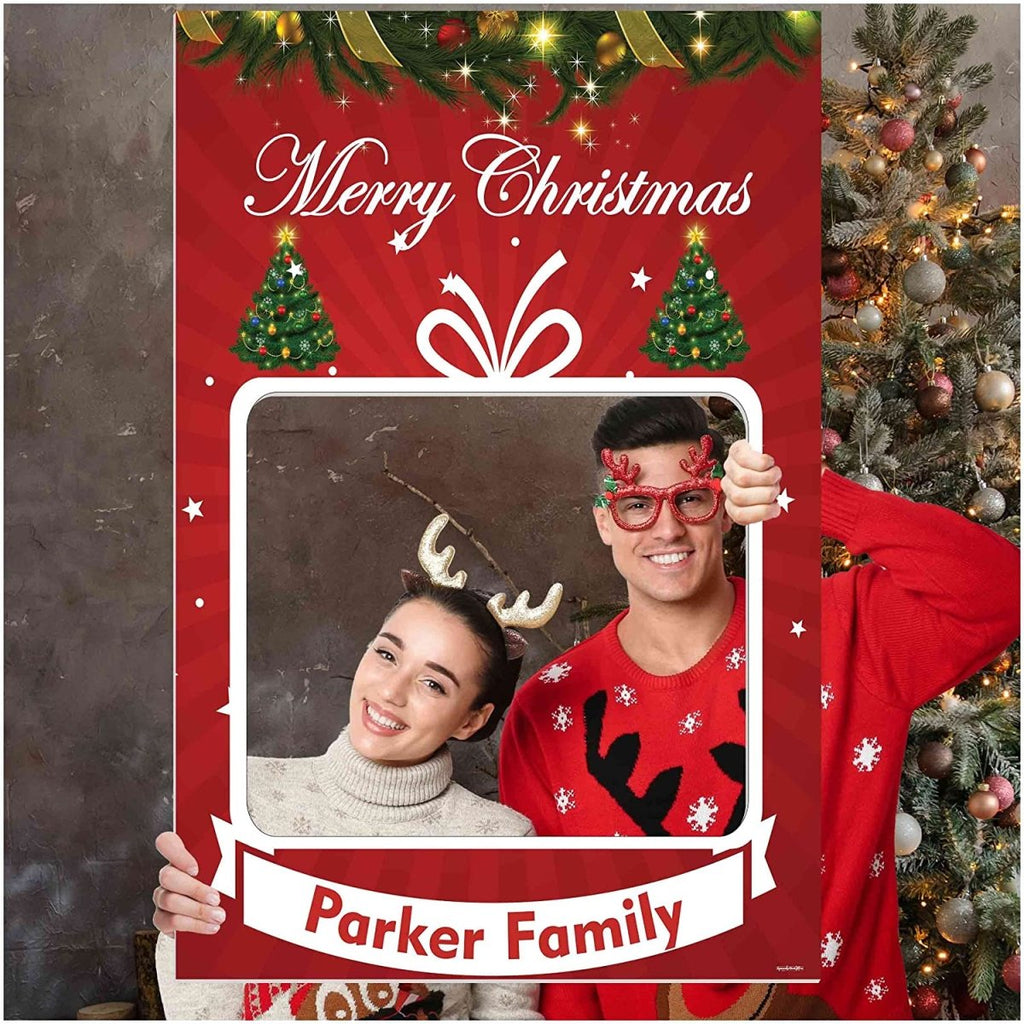 Large Custom Merry Christmas Photo Booth Frame Prop - SpeedyOrders