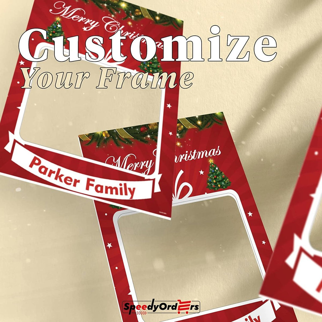 Large Custom Merry Christmas Photo Booth Frame Prop - SpeedyOrders