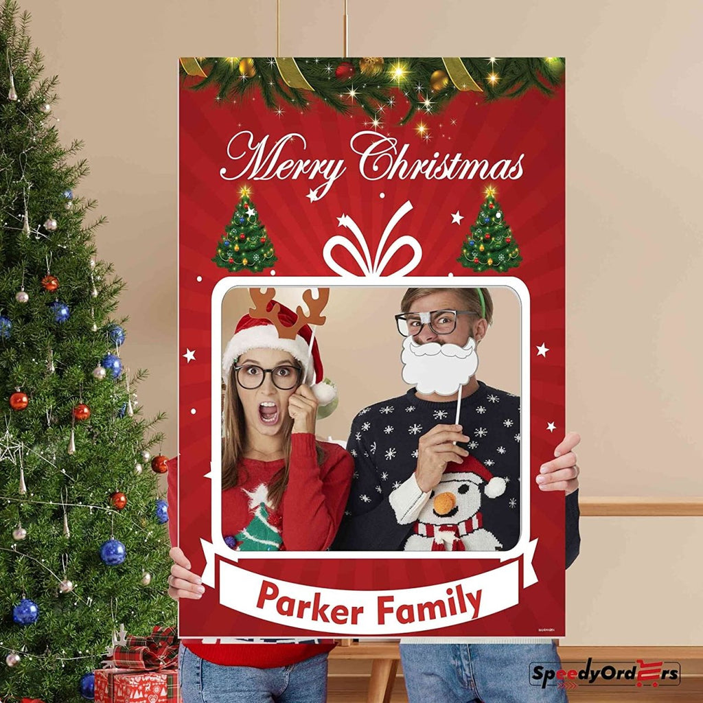 Large Custom Merry Christmas Photo Booth Frame Prop - SpeedyOrders