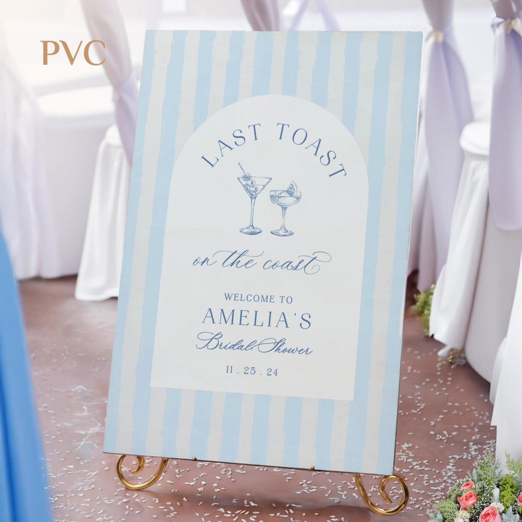 Last Toast On The Coast Bridal Shower Sign, Last Toast On The Coast Bachelorette Sign - SpeedyOrders