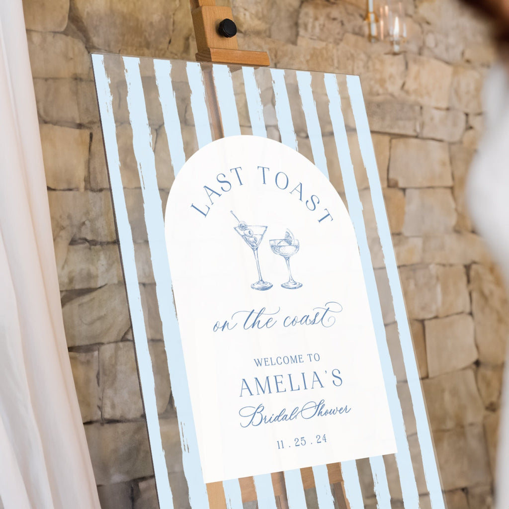 Last Toast On The Coast Bridal Shower Sign, Last Toast On The Coast Bachelorette Sign - SpeedyOrders