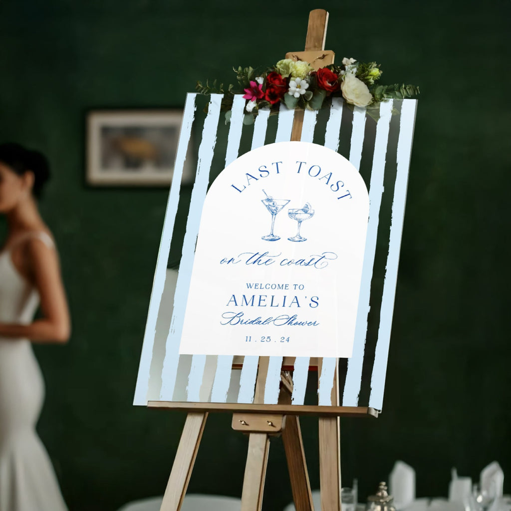 Last Toast On The Coast Bridal Shower Sign, Last Toast On The Coast Bachelorette Sign - SpeedyOrders