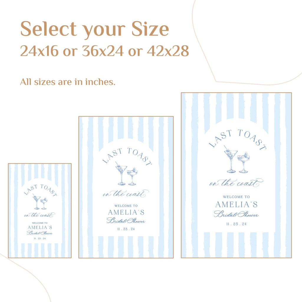 Last Toast On The Coast Bridal Shower Sign, Last Toast On The Coast Bachelorette Sign - SpeedyOrders