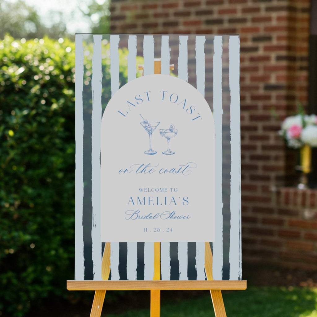 Last Toast On The Coast Bridal Shower Sign, Last Toast On The Coast Bachelorette Sign - SpeedyOrders