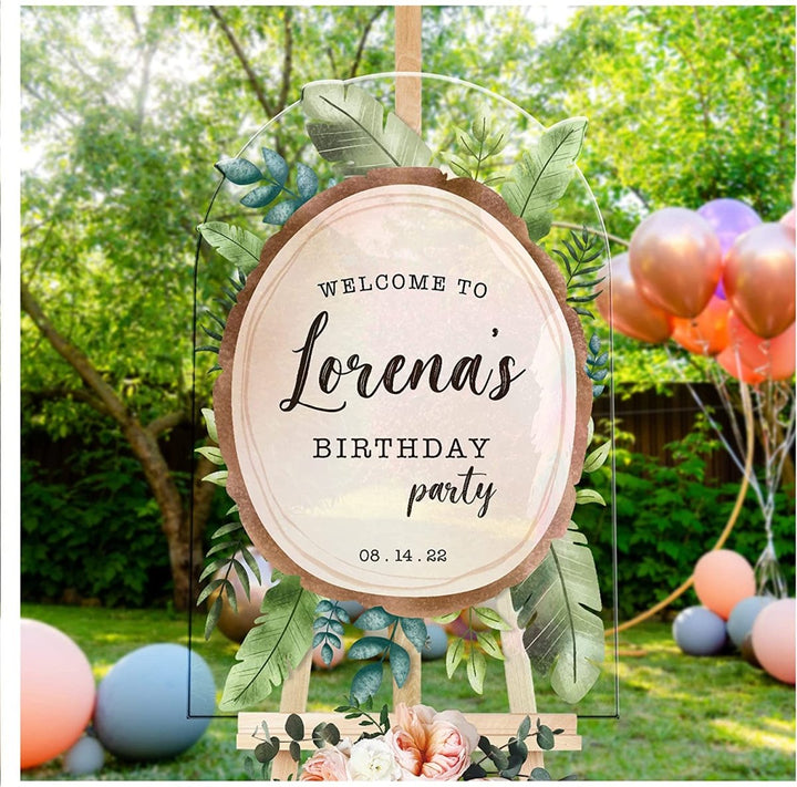Leafy Birthday Party Welcome Sign – SpeedyOrders