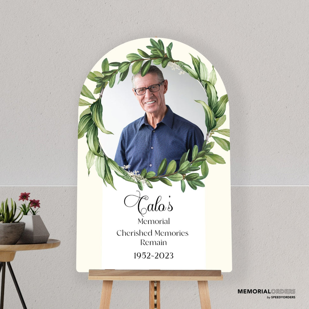 Leafy Embrace Customizable Memorial Sign - SpeedyOrders